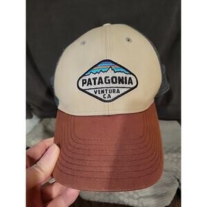 Patagonia Fitz Roy Crest LoPro Trucker Hat Gray Blue Mesh Snapback